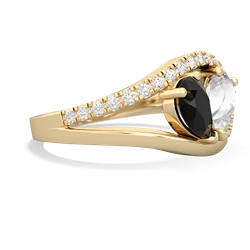 Onyx Nestled Heart Keepsake 14K Yellow Gold ring R5650