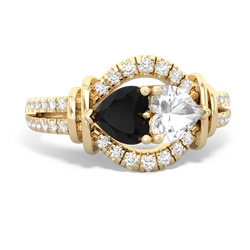 Onyx Art-Deco Keepsake 14K Yellow Gold ring R5630