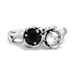 Onyx Rose Garden 14K White Gold ring R5510