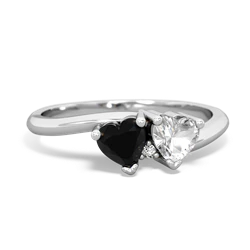 Onyx Sweethearts 14K White Gold ring R5260