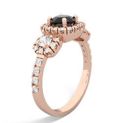 Onyx Regal Halo 14K Rose Gold ring R5350