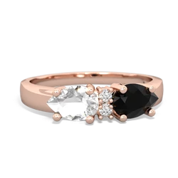 Onyx Pear Bowtie 14K Rose Gold ring R0865