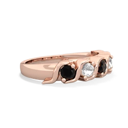 Onyx Anniversary Band 14K Rose Gold ring R2089