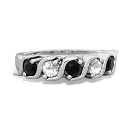 Onyx Anniversary Band 14K White Gold ring R2089