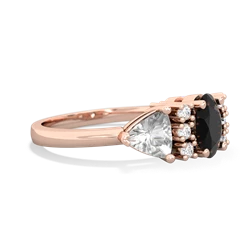 Onyx Antique Style Three Stone 14K Rose Gold ring R2186