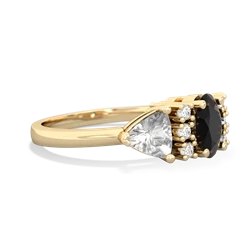 Onyx Antique Style Three Stone 14K Yellow Gold ring R2186