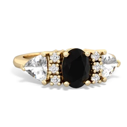 Onyx Antique Style Three Stone 14K Yellow Gold ring R2186