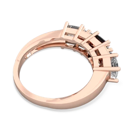 Onyx Three Stone Diamond Cluster 14K Rose Gold ring R2592