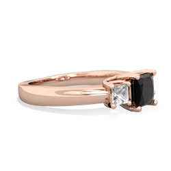 Onyx Three Stone Trellis 14K Rose Gold ring R4015