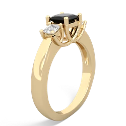 Onyx Three Stone Trellis 14K Yellow Gold ring R4015