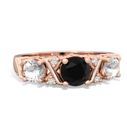 Onyx Hugs And Kisses 14K Rose Gold ring R5016