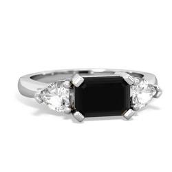 Onyx Three Stone 14K White Gold ring R5235