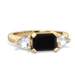 Onyx Three Stone 14K Yellow Gold ring R5235