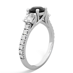 Onyx Pave Trellis 14K White Gold ring R5500