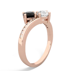 Onyx Channel Set Two Stone 14K Rose Gold ring R5303