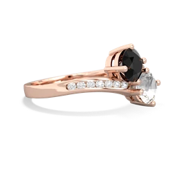 Onyx Channel Set Two Stone 14K Rose Gold ring R5303