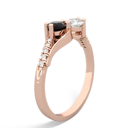 Onyx Infinity Pave Two Stone 14K Rose Gold ring R5285