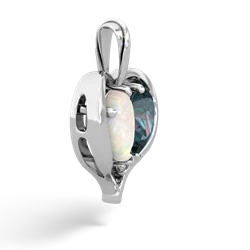 Opal Two Become One 14K White Gold pendant P5330