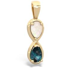 Opal Infinity 14K Yellow Gold pendant P5050