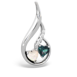 Opal Keepsake Curves 14K White Gold pendant P5450