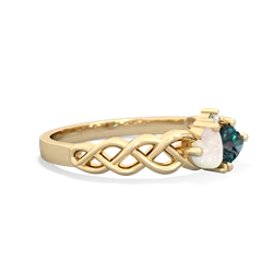 Opal Heart To Heart Braid 14K Yellow Gold ring R5870