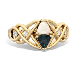 Opal Keepsake Celtic Knot 14K Yellow Gold ring R5300