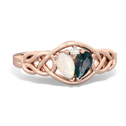 Opal Celtic Love Knot 14K Rose Gold ring R5420