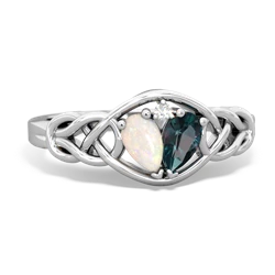 Opal Celtic Love Knot 14K White Gold ring R5420