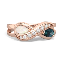 Opal Diamond Infinity 14K Rose Gold ring R5390