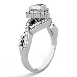 Opal Diamond Twist 'One Heart' 14K White Gold ring R2640HRT