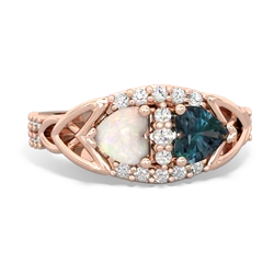 Opal Sparkling Celtic Knot 14K Rose Gold ring R2645