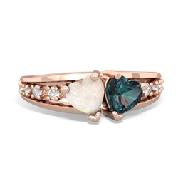 Opal Heart To Heart 14K Rose Gold ring R3342