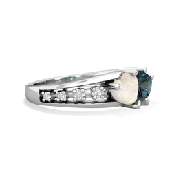 Opal Heart To Heart 14K White Gold ring R3342