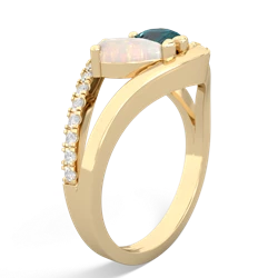 Opal Nestled Heart Keepsake 14K Yellow Gold ring R5650