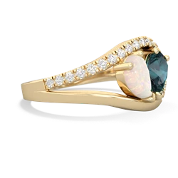 Opal Nestled Heart Keepsake 14K Yellow Gold ring R5650