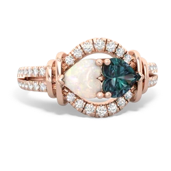 Opal Art-Deco Keepsake 14K Rose Gold ring R5630