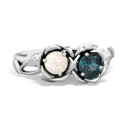 Opal Rose Garden 14K White Gold ring R5510