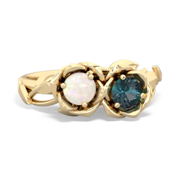 Opal Rose Garden 14K Yellow Gold ring R5510