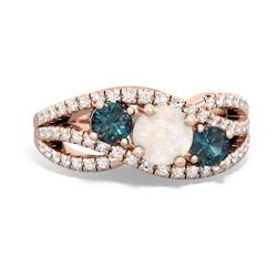 Opal Three Stone Aurora 14K Rose Gold ring R3080