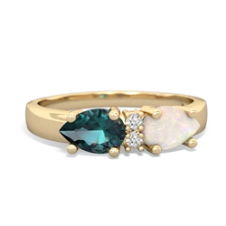 Opal Pear Bowtie 14K Yellow Gold ring R0865