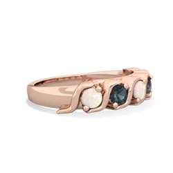 Opal Anniversary Band 14K Rose Gold ring R2089