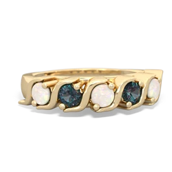 Opal Anniversary Band 14K Yellow Gold ring R2089