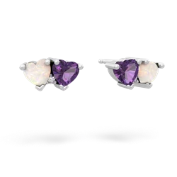 Opal Sweethearts 14K White Gold earrings E5260
