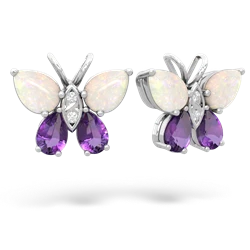 Opal Butterfly 14K White Gold earrings E2215