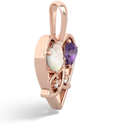 Opal Celtic Trinity Heart 14K Rose Gold pendant P5331