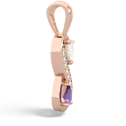 Opal Diamond Infinity 14K Rose Gold pendant P5390