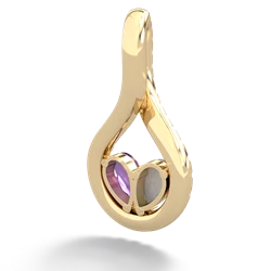 Opal Pave Twist 'One Heart' 14K Yellow Gold pendant P5360