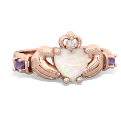 Opal Claddagh Keepsake 14K Rose Gold ring R5245