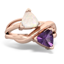 Opal Split Band Swirl 14K Rose Gold ring R2341