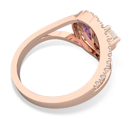 Opal Nestled Heart Keepsake 14K Rose Gold ring R5650